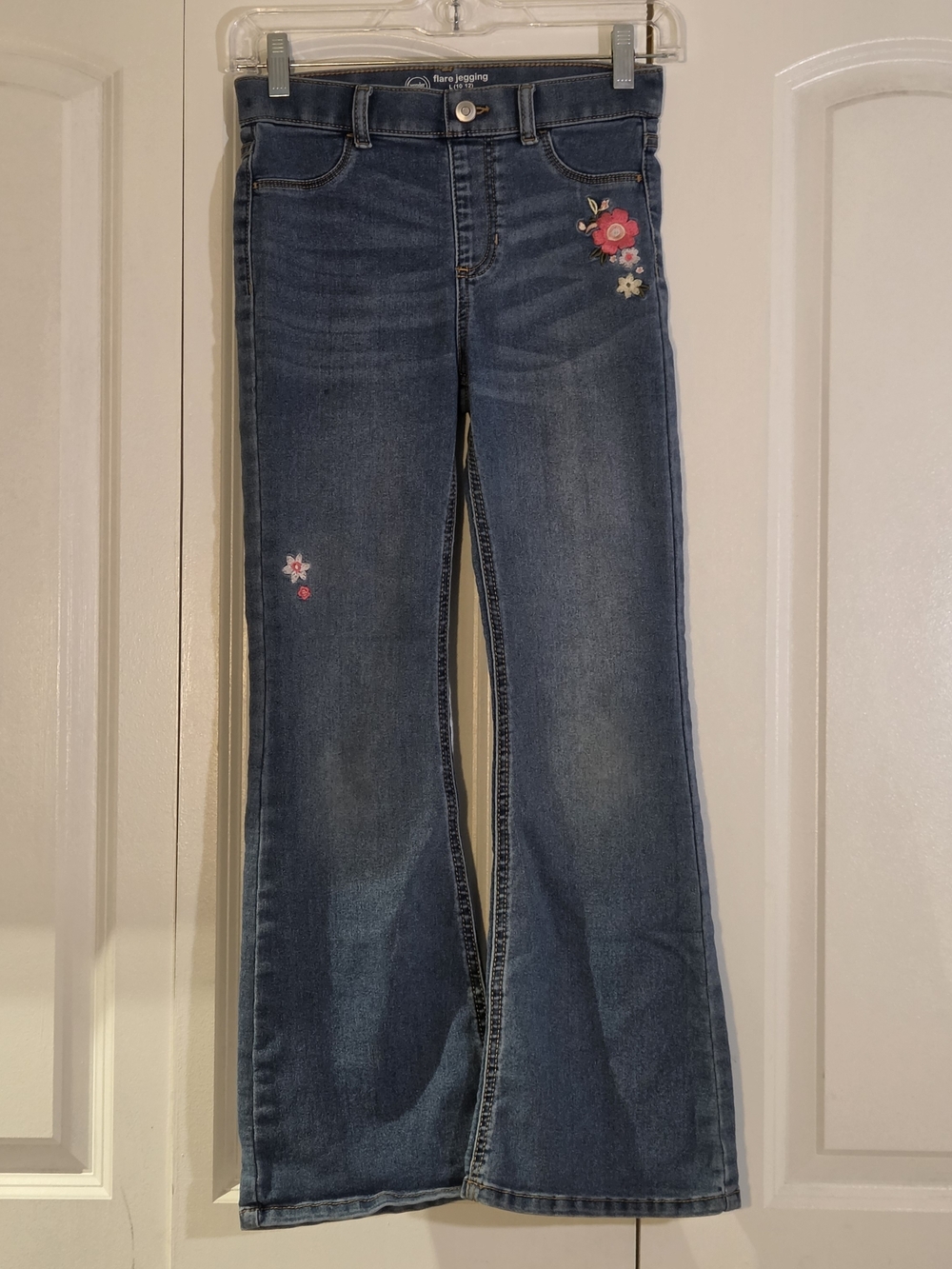 Girls Jeans Size 10-12 Embroidered Denim Y2K Wonder Nation